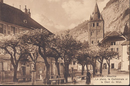 AK: CARTE POSTALE. 1907 St.- Maurice, La Place, De La Cathédrale Et La Dent Du Midi. Gelaufen - Saint-Maurice