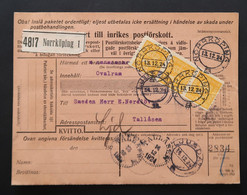 Sweden Postal Check Norrkoping To Tallasen 1924 Suéde Chèque Postal 1924 - Cartas & Documentos