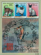 37934 MNH NUEVA ZELANDA 1998 AÑO LUNAR CHINO - AÑO DEL GATO - Abarten Und Kuriositäten