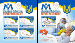 Centrafrica 2022, Medical Corps In Ukraina, 4val In BF IMPERFORATED - Primeros Auxilios