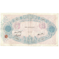 France, 500 Francs, Bleu Et Rose, 1937, S.2666, TB, Fayette:31.2, KM:66m - 500 F 1888-1940 ''Bleu Et Rose''