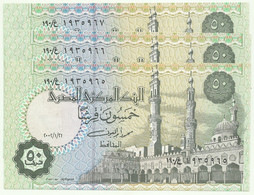 Egypt - 3 X 50 Piastres Consecutive - 21.01.2002 - Pick 62.h - Unc. - Sign 20 - Serie 190 - Egypte