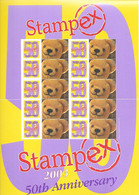 GB  STAMPEX Smilers Sheets  2003 50th Anniversary  Teddy Bear  Stamps - Persoonlijke Postzegels