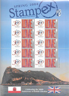 GB  STAMPEX Smilers Sheets  SPRING 2004  -  300th Anniversary  Of GIBRALTAR - Personalisierte Briefmarken