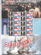 GB  STAMPEX Smilers Sheets  AUTUMN  2005  -   Vice-Admiral Horatio Nelson 1758 -1805 - Timbres Personnalisés