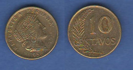 Peru' 10 Centavos 1958 Bronze Coin - Paraguay