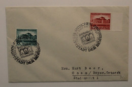 1938 Haupstadt Der Bewegung Cover Dt Reich Wk2 Reich Mi 673 674 - Lettres & Documents