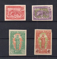 !!! CONGO, 4 ESSAIS CHASSEPOT DANS LES COULEURS ADOPTEES. PAPIER CARTONNE. TB - Unused Stamps