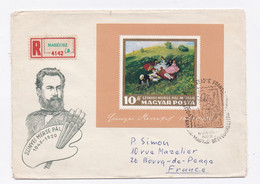 ENVELOPPE DE MABEOSZ POUR BOURG DE PEAGE DU 26/06/1969 TABLEAU CACHET EXPOSITION PHILATELIQUE FRANCO-HONGROISE - Cartas & Documentos