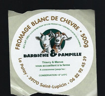 étiquette Fromage Blanc De Chevre  Barbiche & Pampille 500g  Saint Lupincin Jura 39 - Fromage