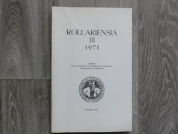 Roeselare   * (Boek)  Rollariensia III - Jaarboek 1971 - Roeselare