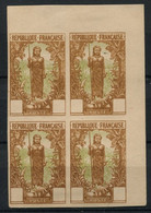 !!! CONGO, ESSAI CHASSEPOT EN BLOC DE 4 NON DENTELE, NEUF TOUJOURS SANS GOMME - Unused Stamps