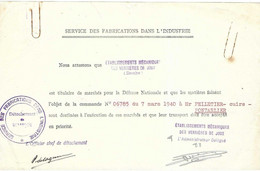 1940  Attestation Verrières De Joux 25 Doubs / Priorité Transport Cuir Pelletier Pontarlier / Pour La Défense Nationale - 1939-45