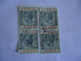 CYPRUS  USED   STAMPS 2 PAIR BLOCKOF 4    WITH POSTMARK  FAMAGUSTA 190 - Other & Unclassified