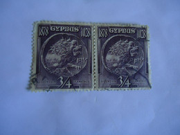 CYPRUS  USED   STAMPS PAIR COINS - Andere & Zonder Classificatie