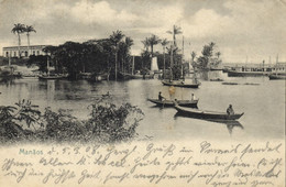 Brazil, MANAOS MANAUS, Harbour With Rowing And Sailing Boats (1908) Postcard - Manaus