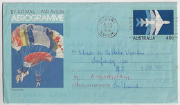 Australia 1983 Postal Stationery Aerogramme Sent From Albany To Amsterdam Netherlands Sport Parachuting Skydiving - Fallschirmspringen
