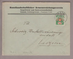 CH Portofreiheit Zu#12A 20Rp. GR#540 Brief 1929-03-19 Liestal Basellandschaftlicher Armenerziehungsverein - Portofreiheit