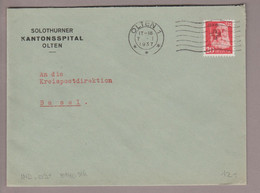 CH Portofreiheit Zu#16z 20Rp. GR#515 Brief 1937-01-07  Olten Kantonsspital - Franchise