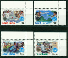 Bm Saint Lucia 1983 MiNr 602-605 MNH | World Communications Year - St.Lucia (1979-...)