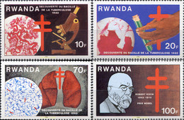 29354 MNH RUANDA 1982 CENTENARIO DEL DESCUBRIMIENTO DEL BACILO DE LA TUBERCULOSIS POR ROBERT KOCH - 1980-1989