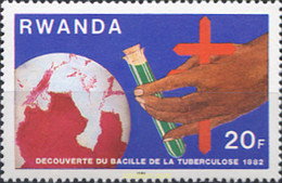 637602 MNH RUANDA 1982 CENTENARIO DEL DESCUBRIMIENTO DEL BACILO DE LA TUBERCULOSIS POR ROBERT KOCH - 1980-1989