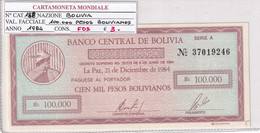 BOLIVIA 100000 PESOS 1984 P188 - Bolivie