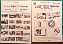 Lot De 4 Catalogues De Vente De Cartes Postales Sur Troyes Aube Illustrateurs ....(illustrations) /R104 - Boeken & Catalogi