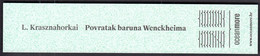 Croatia 2022 / László Krasznahorkai: Baron Wenckheim's Homecoming / Bookmark Bookmarks Bookmarker - Marque-Pages