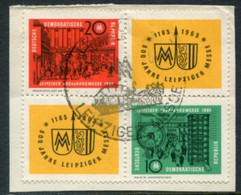 DDR / E. GERMANY 1964 Leipzig Spring Fair Block Used.  Michel  1012-13 - Usati