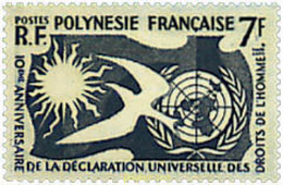 673169 HINGED POLINESIA FRANCESA 1958 10 ANIVERSARIO DE LA DECLARACION UNIVERSAL DE LOS DERECHOS HUMANOS - Oblitérés