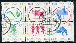 DDR / E. GERMANY 1964 Olympic Games II Block  Used.  Michel  1039-44 - Gebruikt