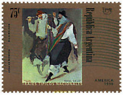 32171 MNH ARGENTINA 1997 AMERICA-UPAEP 1996 - TRAJES REGIONALES - Gebruikt