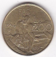 San Marino 200 Lire 1994 FAO , En Bronze Aluminium, KM# 313, SUP/XF - Saint-Marin