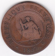 Indochine 1 Centième 1887 A , En Bronze, Lec# 39 - Frans-Indochina