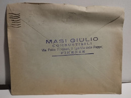 Italia Busta MASI GIULIO Combustibili Firenze 1929 - Reklame