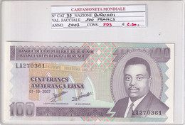 BURUNDI 100 FRANCS 2007 P37 - Burundi