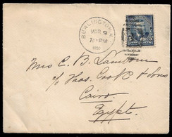 US 1900, Mar 9 - 5c (Sc.281) Cover To CAIRO, EGYPT From BURLINGTON - TOURISM, THOMAS COOK - Briefe U. Dokumente