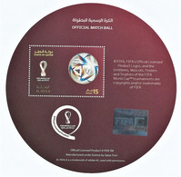 Official Match Ball AL RIHLA By ADDIDAS - 2022 FIFA World Cup Soccer / Football - Miniature Stamp Sheet From Qatar Post - 2022 – Qatar
