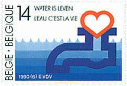 85085 MNH BELGICA 1990 75 ANIVERSARIO DE LA SOCIEDAD NACIONAL DE DISTRIBUCION DE AGUA - Protection De L'environnement & Climat