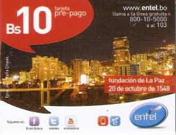 TARJETA DE BOLIVIA DE 10 Bs DE ENTEL - FUNDACION DE LA PAZ - Bolivie