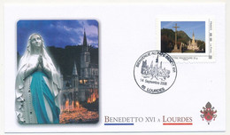 FRANCE - Enveloppe Obl Temp. Bienvenue Au Pape Benoit XVI - Lourdes - 14 Sept 2008 - Briefe U. Dokumente