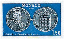 80443 MNH MONACO 1980 NUMISMATICA - Sonstige & Ohne Zuordnung