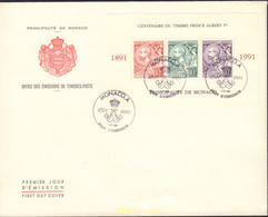 408927 MNH MONACO 1991 CENTENARIO DE LA EMISION DEL SELLO DEL PRINCIPE ALBERTO I - Sonstige & Ohne Zuordnung