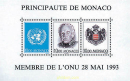 34843 MNH MONACO 1993 ADMISION DE MONACO COMO ESTADO MIEMBRO DE LA ONU - Altri & Non Classificati