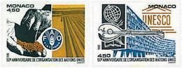 657083 MNH MONACO 1995 50 ANIVERSARIO DE LA ONU, DE LA FAO Y DE LA UNESCO - Autres & Non Classés