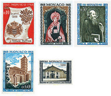 32565 MNH MONACO 1968 CENTENARIO DE LA ABADIA NULLIUS DIOEXESIS - Other & Unclassified