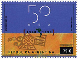 159392 MNH ARGENTINA 1998 50 ANIVERSARIO DE LA OEA (ORGANIZACION DE ESTADOS AMERICANOS) - Usados