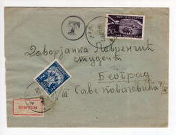 1951. YUGOSLAVIA,SERBIA,NIS,50 DIN BLED STAMP,POSTAGE DUE 2 DIN. APPLIED IN BELGRADE,EXPRESS COVER, - Portomarken