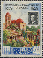 267003 HINGED SAN MARINO 1959 CENTENARIO DEL SELLO DE SICILIA - Usati